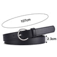thumbnail image 4 of TNOBHG Solid Color Jeans Belt Women Belt Multi Holes Adjustable Length Round Buckle Faux Leather Waistband Dresses Shirts Sweaters Jeans Thin Belt Women, 4 of 8
