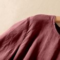thumbnail image 5 of MHFRRA Camiseta de Manga Larga con Cuello Redondo y Bordado para Mujer, Estilo Bohemio, Holgada, Estilo Vintage, con Apliques Florales Rojo, 5 of 5