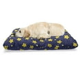 thumbnail image 1 of Cartoon Pet Bed, Style Happy Sleeping Stars Sky Bedtime Night Comet Print, Chew Resistant Pad for Dogs and Cats Cushion with Removable Cover, 24" x 39", Indigo and Yellow, by Ambesonne, 1 of 4