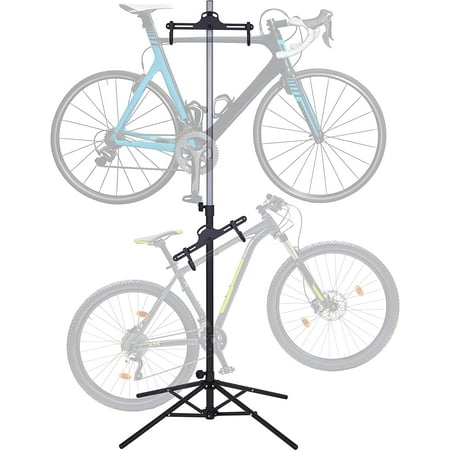 UPC: 0843812169738 | RaxGo Garage Bike Rack Freestanding 2 Bicycle Storage with Adjustable Hooks