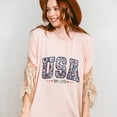 thumbnail image 5 of USA Est. 1776 Floral Print T-Shirt – Cute Patriotic Red White Blue Graphic Tee for Women, Summer 4th of July Independence Day Outfit Top, 5 of 7
