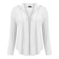 thumbnail image 2 of ZJXFGS Women's Lightweight Zip Up Hoodies Long Sleeve Thin Casual Hooded Jacket Lightweight Hoodies with Pocket White 3XL, 2 of 7