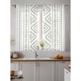 thumbnail image 4 of Sheer Curtains 63 Inch Length 2 Panels Set for Bedroom, Boho Sage Green Geometric Semi Sheer Curtains for Windows, Vintage Southwestern Stripes Voile Window Treatments Rod Pocket Curtain, 4 of 7