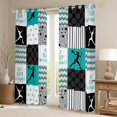 thumbnail image 2 of Castle Fairy Gamer Volleyball Girl Black Out Curtains,Lattice Stripes Curtains Pack of 2 (42x63 Each),Sport Theme Bedroom Curtains,Geometric Room Decor, 2 of 6
