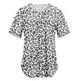 thumbnail image 5 of QENGING Women's Short Sleeve Crew-Neck Plus Size Floral Print Juniors Tops Hide Belly Tunic Shirts Dressy Casual Flowy Blouse, 5 of 6