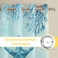 thumbnail image 6 of Coastal Starfish Blue Kitchen Curtains Window Panels, Summer Beach Nautical Coral Insulated Window Treatment Curtain, Grommet Curtains for Bedroom/Living Room/Bathroom, 2 Piece 52"Wx63"L, 6 of 8