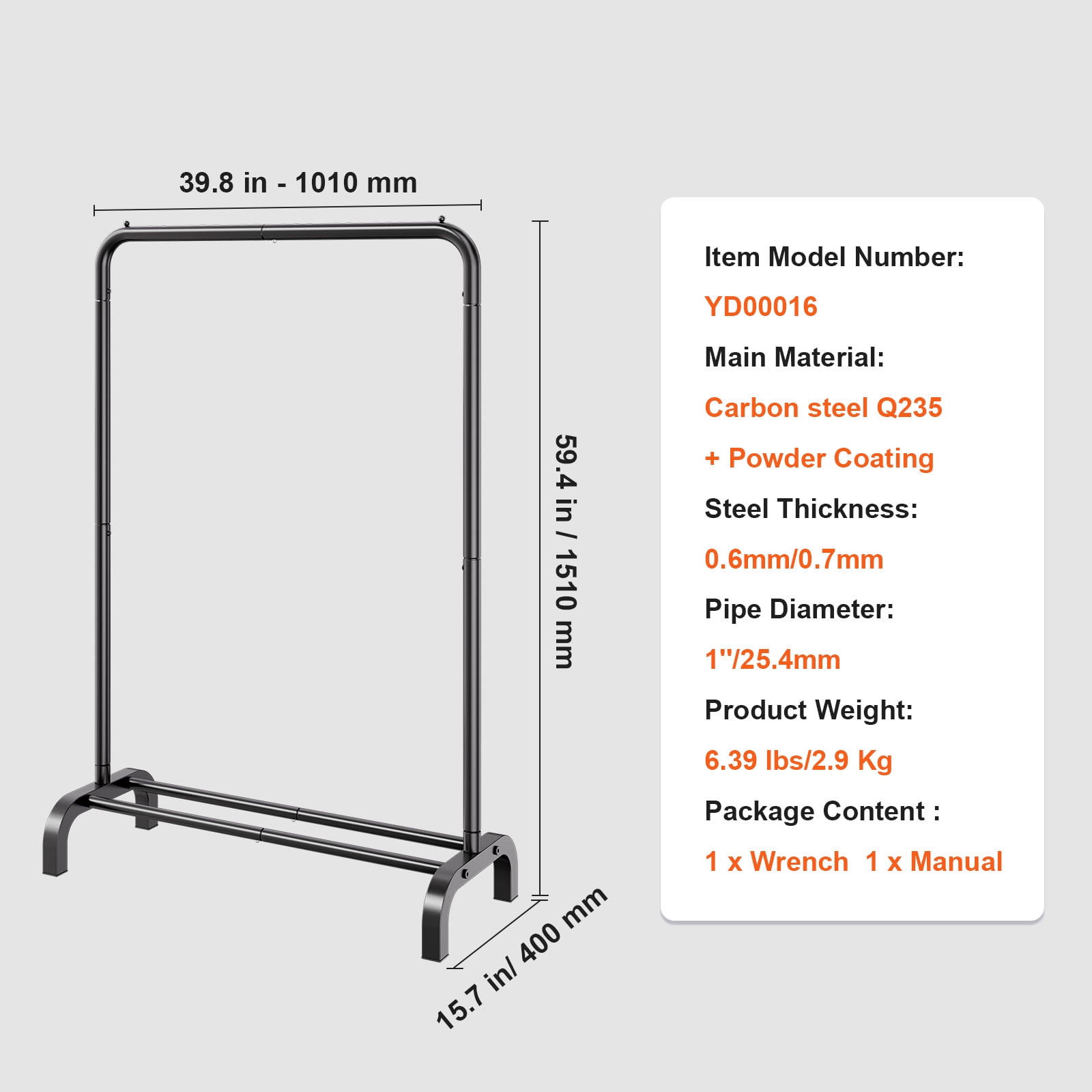 KFFKFF Apparel Stand, Sturdy Garment Display with Suspension Bar and Lower Storage Zone, Wardrobe Stand for Sleeping Quarters Guest Chamber