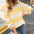thumbnail image 6 of Fesfesfes Women Sweater Tops Tie Dye V-neck Loose Knitting Sweater Casual Long Sleeve Splicing Coat Clothes Sale, 6 of 9
