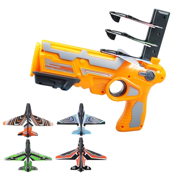 Avión De Juguete Lanzador De Aviones De Juguete Juego De Disparos De Aviones De Espuma Batalla Aérea Avión De Catapulta Catapult Plane Launcher Toy Bubble Airplane Toy One Click ANGGREK Naranja