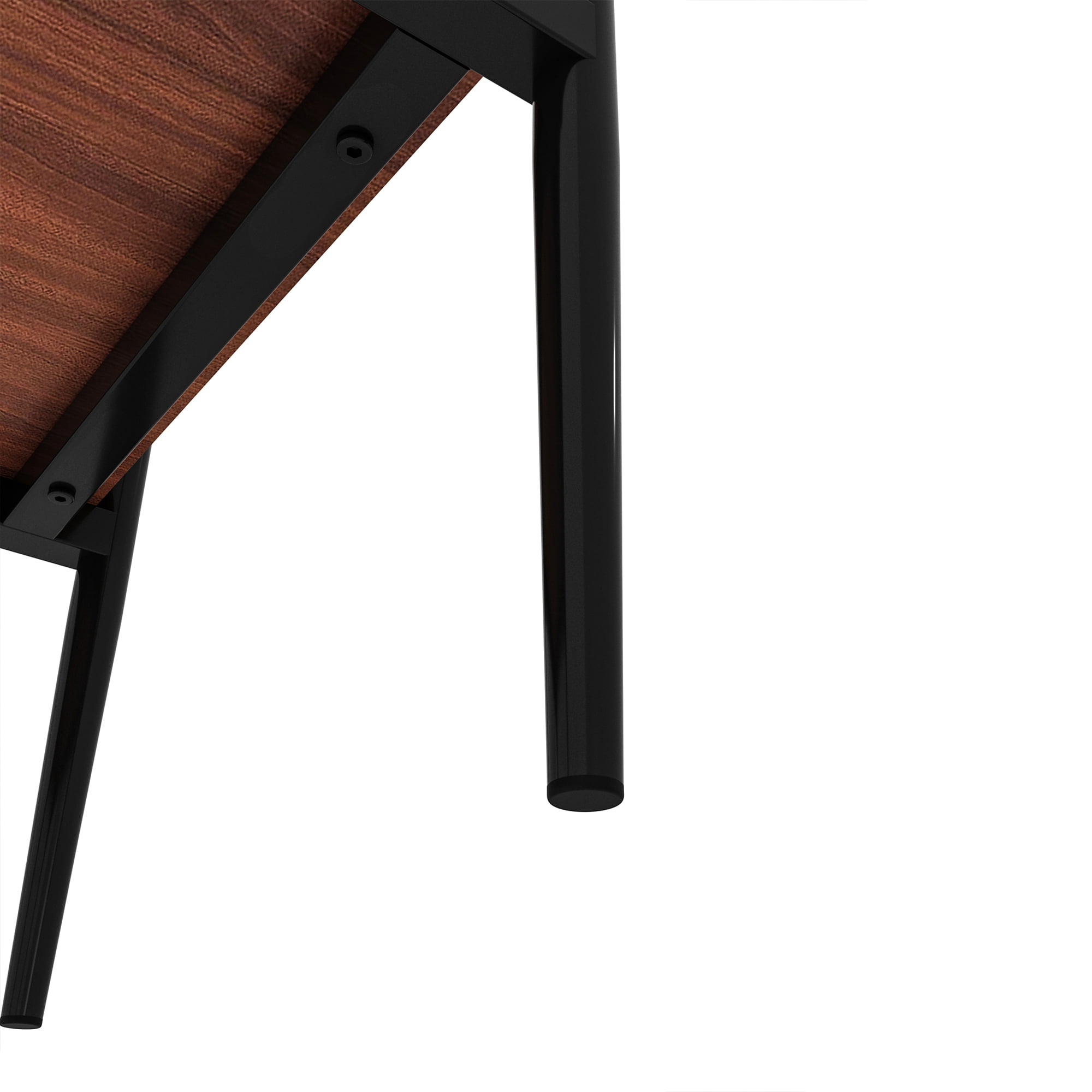 MAYEERTY Set of 2 Rectangle End Tables with Transparent Tempered Glass & MDF Layer