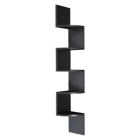 OneSpace - Large Corner Wall Shelf - Dark Walnut