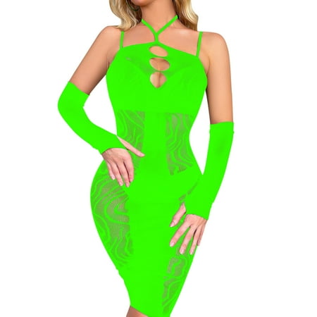 

ZMHEGW Underwear Women High Waist Fishnet Jumpsuit Longsleeve Camisole Lingerie Nightgowns Chemise Nightwear Sleepwear Underwear For Womens