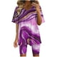 thumbnail image 2 of ICHUANYI Clearance Women's Summer Short Sleeve V-neck Tops Shorts Comfortable Homewear Two-piece Suit Sets(Purple, XXL) ICHUANYI WER2023081116004, 2 of 7