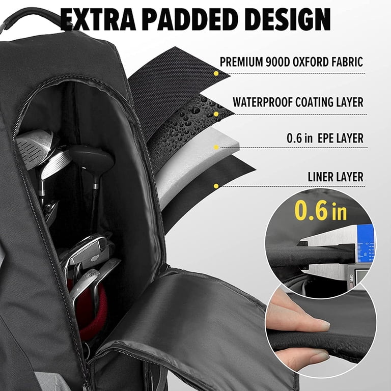 OutdoorMaster Golf Travel Bag with Wheels Waterproof 900D Oxford