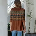 thumbnail image 4 of ZKIRBJV Summer Shrugs for Women 3/4 Sleeve Kimono Cardigans for Women Lightweight Open Front Shrug Cardigan Floral Print Dressy Casual Oversized Cardigans Brown S, 4 of 6