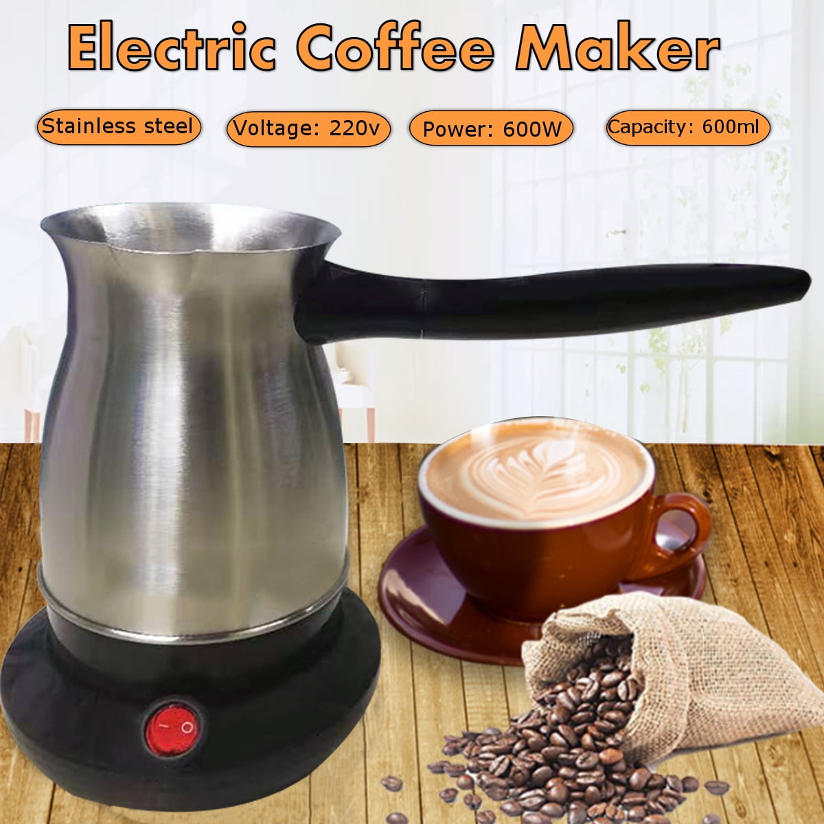 Electric Turkish Greek Coffee Maker Machine Espresso Tea Moka Pot