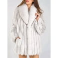 thumbnail image 3 of Womens Fuax Fur Coat Winter Warm Faux Fur Parka Jacket Thick Plus Size Outerwear Overcoat Silver Color XXL, 3 of 5