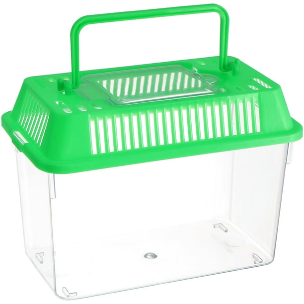 BRIGHTFUFU Mini tanque de peces no tóxico Tanque de peces de plástico de mano para tortugas y peces domésticos (verde)
