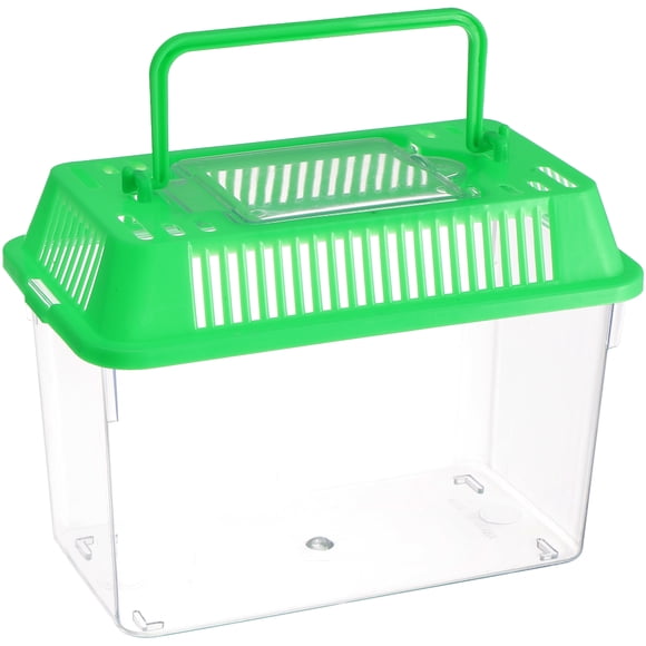 BRIGHTFUFU Mini tanque de peces no tóxico Tanque de peces de plástico de mano para tortugas y peces domésticos (verde)