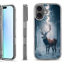 For iPhone 17 Shockproof Protective Phone Case, by OneToughShield - Deer Winter