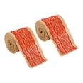 thumbnail image 1 of Unique Bargains 2.4' Wide 2.2 Yards Burlap Ribbon Lace Roll Wrapping Fabric Crafts Roll Red 2 Pack, 1 of 6