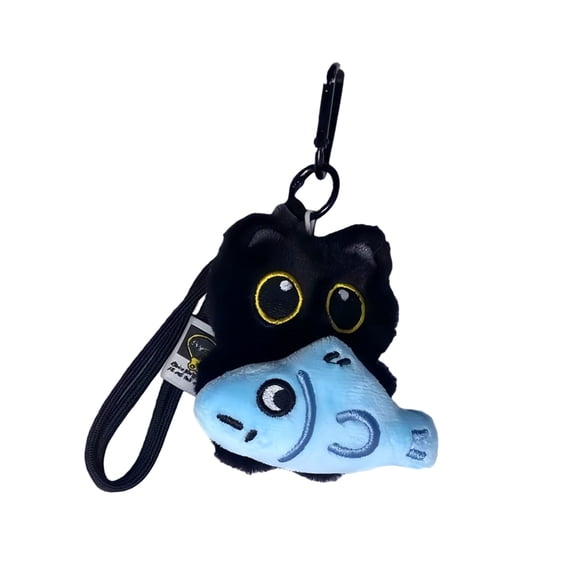 Zeiwohndc Plush Cats Fish Keychain Pendant Bag Backpack Charm Hangings Decoration