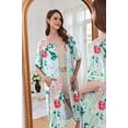 thumbnail image 3 of Ekouaer Women Zipper Robe Short Sleeve Duster Housecoat Short Bathrobes Zip Front Nightgown with Pockets, 3 of 5