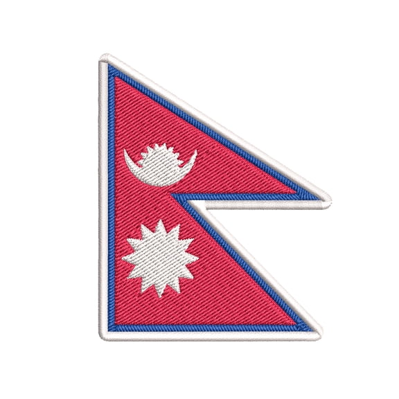 Nepal Flag Embroidered Iron-on Patch