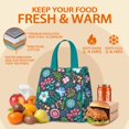 thumbnail image 5 of Pioneer Flower Floral Print Pattern Insulated Lunch Bag for Women & Adults,Large Portable Soft Cooler Lunch Bag,Thermal Food Storage Tote with Pearl Cotton,8.66L,8.75x5.75x9.5 Inch, 5 of 6