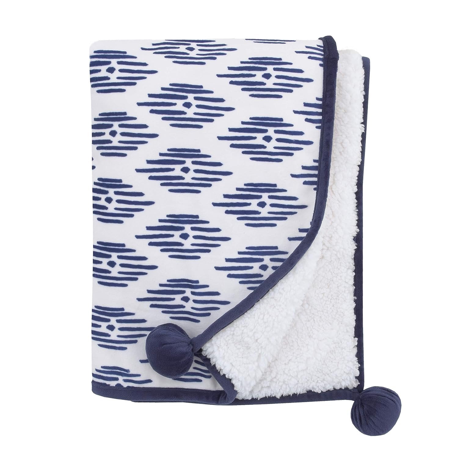 NoJo Indigo Hues 4-Piece Nursery Blue White Elephant Comforter Bedding Sets, Full