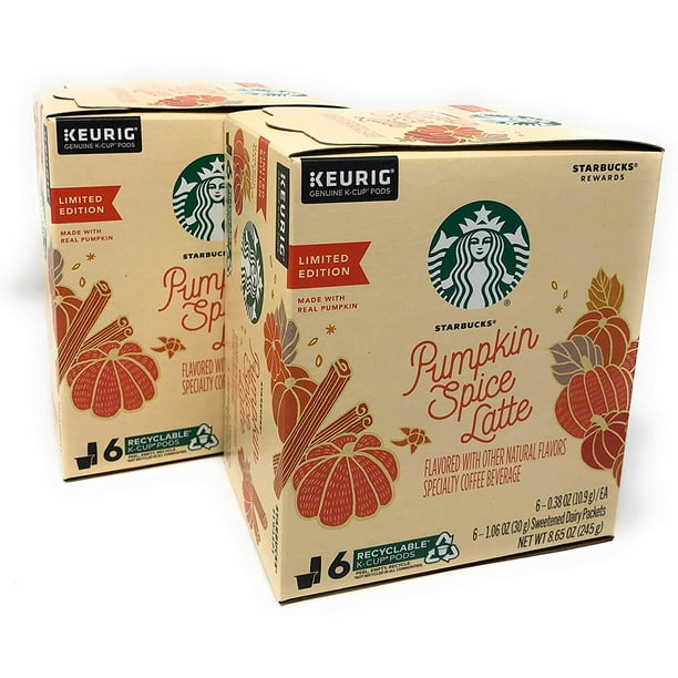 Starbucks Pumpkin Spice Caffe Latte K-cups Limited Edition ( 2 Boxes