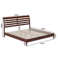 thumbnail image 5 of King Size Wood Platform Bed - Low Profile Modern Bed Frame Walnut Finish, 5 of 5