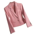 thumbnail image 2 of Wiyuqeen Cropped Blazers for Women Long Sleeve Notch Collar Casual Dressy Blazer Suits Plus Size Solid Jacket Coats with Pokcet for Office, 2 of 8