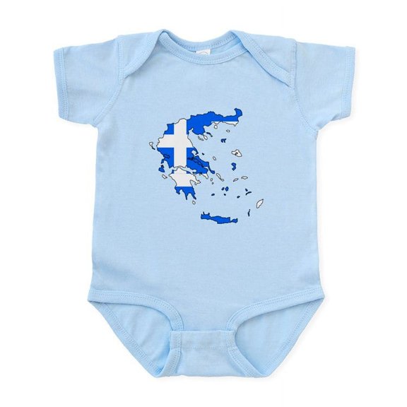 CafePress - Greece Flag Map Infant Bodysuit - Baby Light Bodysuit, Size Newborn - 24 Months