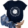 thumbnail image 3 of Women's Summer Sunflower T Shirt Cute Flower Graphic Loose Tees Crew Neck Short Sleeve Casual Tops, 3 of 7
