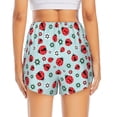 thumbnail image 2 of Lsque Ladybugs And Flowers 1 Printed Women's Running Shorts with Liner Pockets,Elastic Quick Dry Workout Athletic Gym Yoga Shorts,Womens High Waist Shorts-Small, 2 of 9