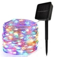 thumbnail image 1 of Tira de luces solares de alambre de cobre 100LED, luces de cadena impermeables para exteriores, decoración del día de Navidad y jardín, Color claro, 1 of 5
