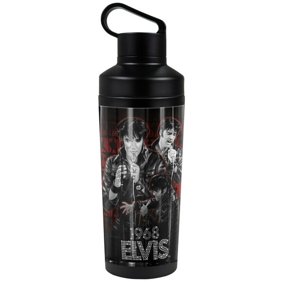 Elvis Official Comeback Performance 18 oz Insulated Water Bottle, Leak Resistant, Vacuum Insulated Stainless Steel with 2-in-1 Loop Cap