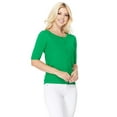 thumbnail image 2 of YEMAK Women's Short Sleeve Crewneck Button Down Casual Soft Cardigan Sweater MK3467-GRN-L, 2 of 10