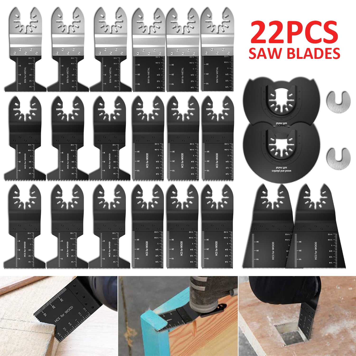 22pcs Oscillating Multi Saw Blades For Fein Multimaster Dewalt Makita Bosch Tool 
