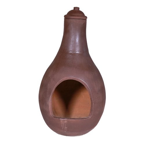 REZ Furniture Mileno Clay Wood Burning Chiminea by