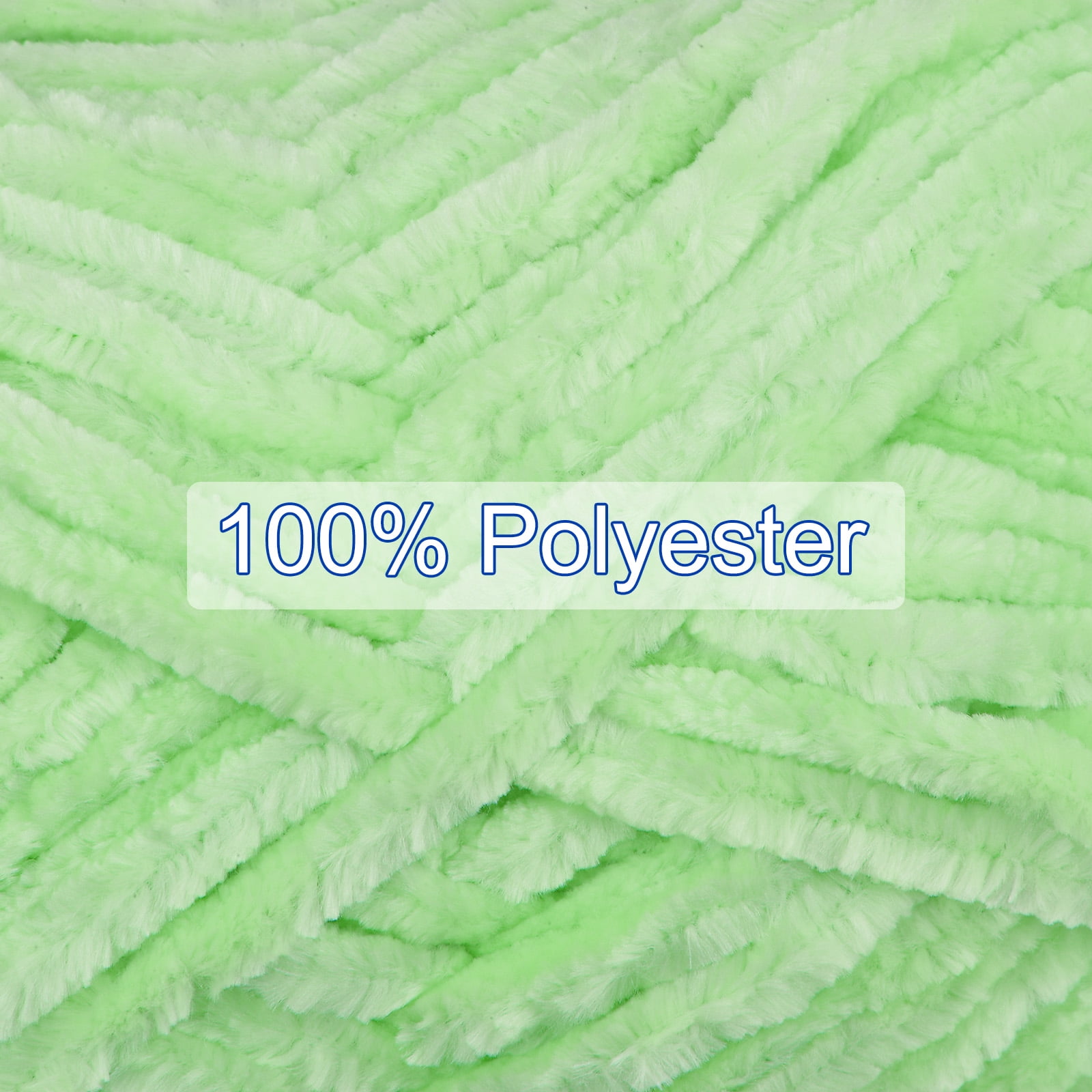 Uxcell 4pcs Velvet Yarn Soft Chenille Yarn 4x100g/14.1oz (347yds) Fluffy Yarn for Knitting Crochet Blanket Light Green