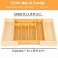 thumbnail image 3 of 3pcs Expandable Bamboo Kitchen Drawer Organizer – Adjustable Cutlery Tray for Utensils, Silverware, and Flatware – 5 to 7 Slots Bamboo Drawer Divider for Kitchen Storage (Natural Wood), 3 of 7