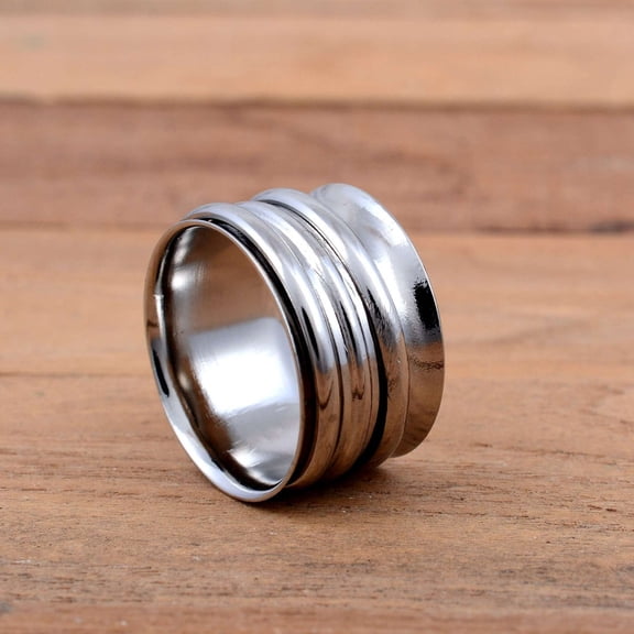 SS DESIGNS 925 Sterling Silver Spinner Rings For Women, Solid Silver Spinner Ring, Meditation Ring, Handmade Spinner Ring, Spinning Rings, Gift For her