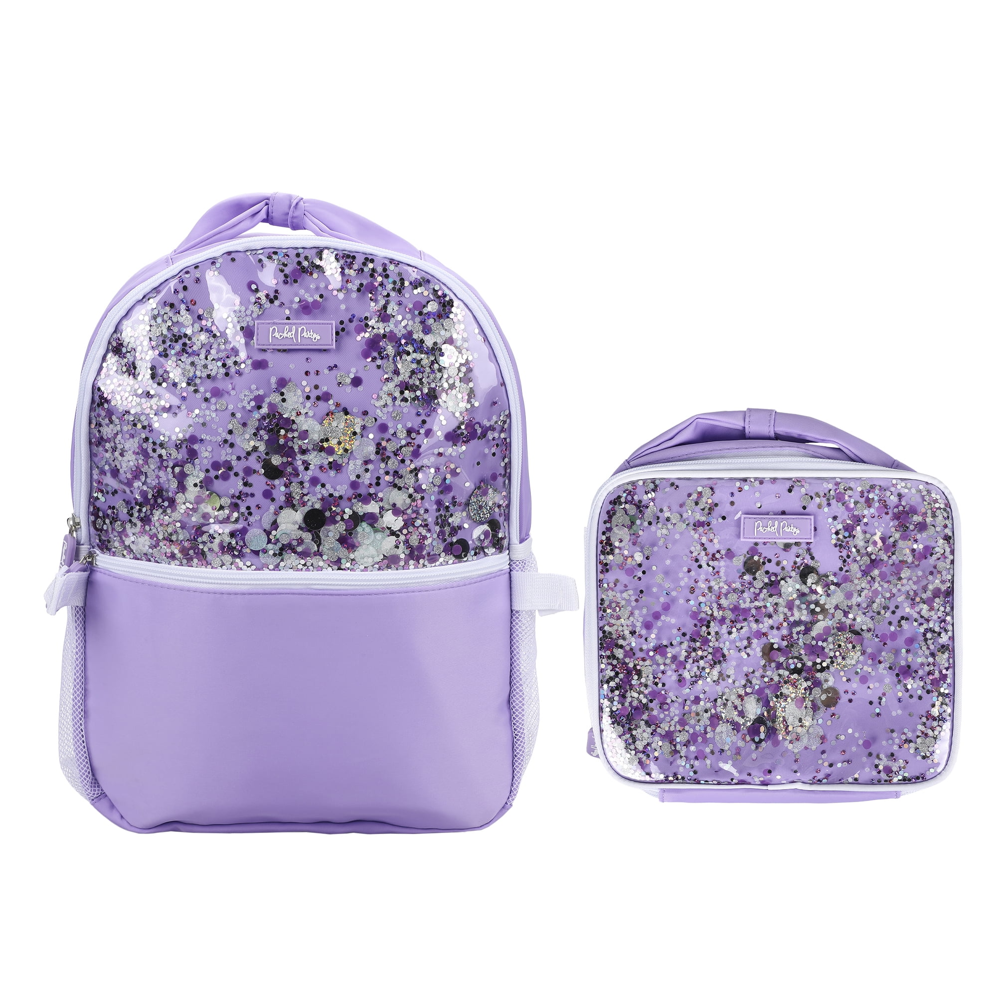 Packed Party Girls Confetti Backpack & Lunch Box Set, Purple