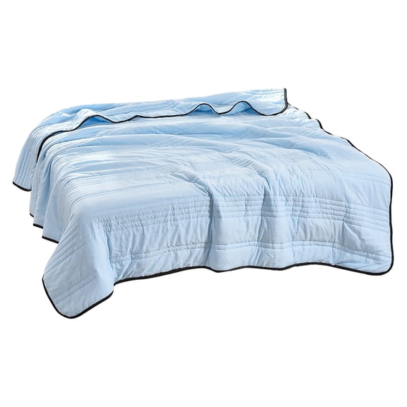 1 pcs Solid Color Washed Cotton Air Conditioner Quilt Sky Blue Lightweight Summer Comforter