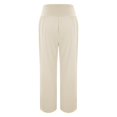 thumbnail image 5 of Baqcunre Women's Slacks Comfortable Cross High Waist Flowy Pants With Pockets,Size S-3XL,Yoga Pants Women,Wide Leg Pants Woman,Women's Pants,Womens Clothes,Color Beige, 5 of 7