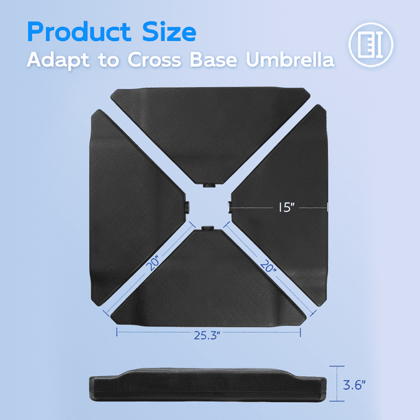 abba patio 4pcs offset umbrella base Abba Patio 11 lbs. Plastic Patio Umbrella Base in Black