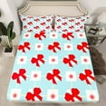 thumbnail image 2 of Erosebridal Cute Bow Tie Full Sheet Sets,Geometric Buffalo Bedding Full Size,Blue Red Bed Sheets Set Full Size,Ultra Soft Kawaii Bedroom Decoration,4pcs, 2 of 7