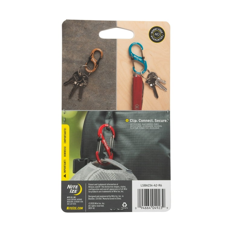 Moschettoni SideLock Nite Ize - Set Da 3, Acciaio Inox, Bloccaggio Sicuro, Portata Fino A 34 Kg - Foto 4